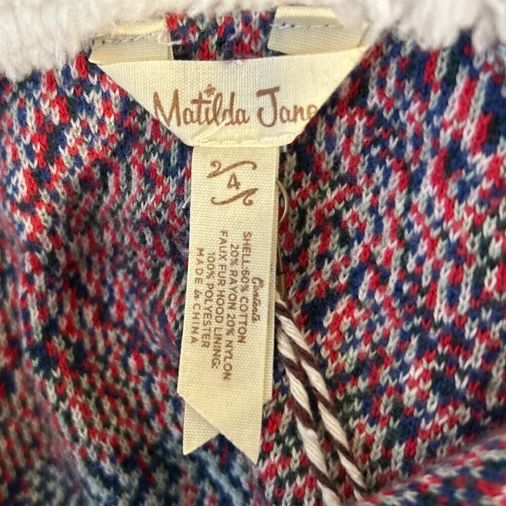 Matilda Jane A Caroling We Go Hooded Poncho Cape Festive Cotton Sherpa